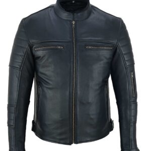 Motorcycle Leather Jacket LJ-301 front and back